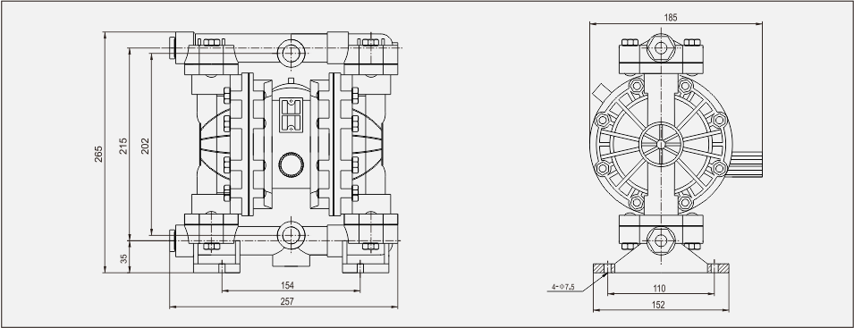 QBK-10FVDF氣動(dòng)隔膜泵-尺寸