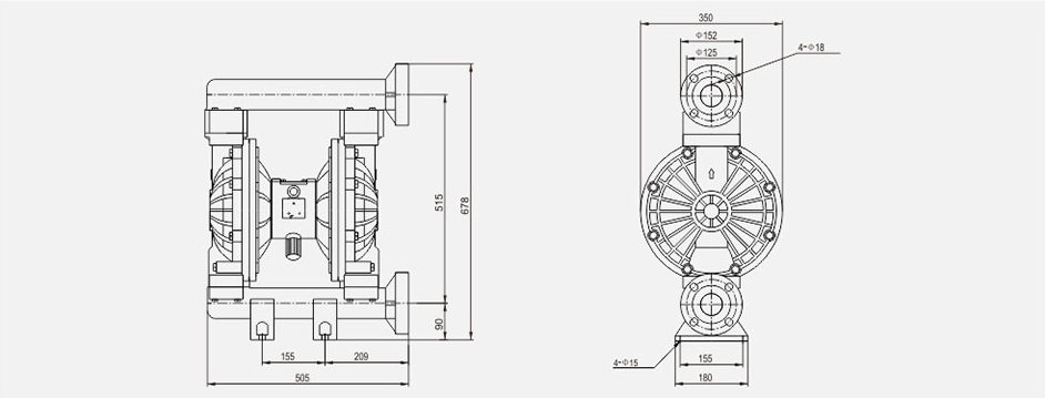 QBK-50FVDF氣動(dòng)隔膜泵-尺寸
